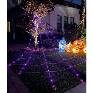 Halloween Decorations 16 Ft Spider Web Light, Super-Realistic Giant Cobweb